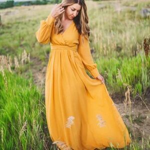 Baltic Born Lydia Maxi Dress in Mustard Yellow Sz XXXL‎
